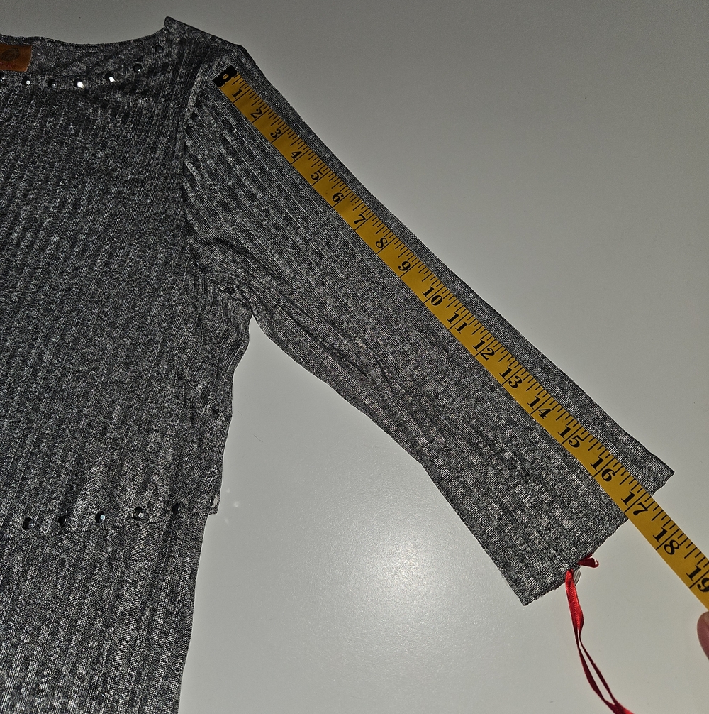 Ruby Rd. Platinm Sparkle Ribbed Layered Tunic Top - Picture 9 of 13